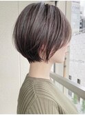 大人女子のショートカットウェットヘアボブ髪質改善・縮毛矯正