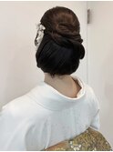 和装ヘア 訪問着 着物 振り袖 シニヨン アップスタイル 綺麗め