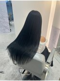 髪質改善＊ブルーブラック＊ストレートワンカールロング＊美髪