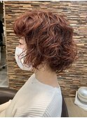 【担当:森口】暖色系ショートパーマスタイル