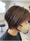 前髪ありのハンサムショート