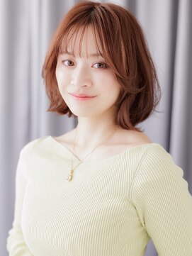カバーヘアアンドスパ ブリス 浦和(COVER HAIR&SPA bliss) ミルクブラウンブリーチなしゆるふわレイヤーボブZ浦和30代40代