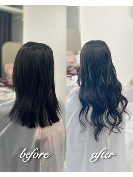 ガルボ ヘアー(garbo hair) 高知美容室黒髪ボブでも馴染むプルエクステロング