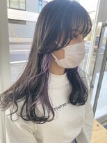 グリーン(green)&nbsp;鮮やかパープルのイヤリングcolor bymisaki