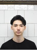 七三オールバックツイストパーマかき上げヘアコンマヘアc2