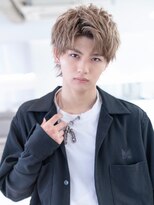 イオ 本厚木(io)&nbsp;メンズハイトーンカラーアップバングツーブロックモテ髪