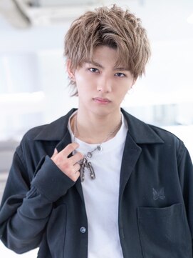 イオ 本厚木(io) メンズハイトーンカラーアップバングツーブロックモテ髪