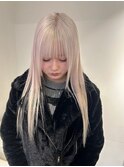 11136髪質改善シルバーアッシュホワイトブロンド艶髪ストレート