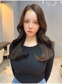 黒髪ボブルフネビージュ小顔ワンレン