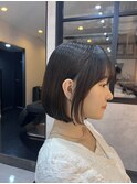 大人可愛い20代30代40代黒髪前下がりショートボブ丸みショート◎