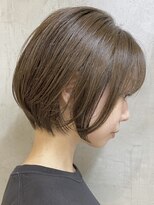 エリマ 横浜西口(elima)&nbsp;横浜西口白髪染めタッセルボブミルクティーベージュアッシュ40代