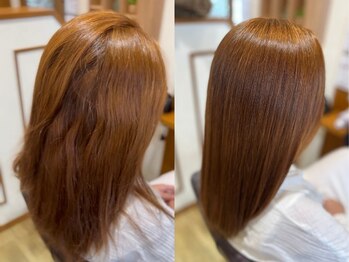 スウィートテラス 読谷村大湾店の写真/【髪質改善】自然に馴染み、理想の質感やツヤが叶うナチュラルストレート!今までの縮毛との違いを実感して