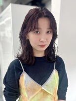 シュク 高円寺(SYUK)&nbsp;パープル/カシス/くびれミディアム/パーマ【SYUK】kanna