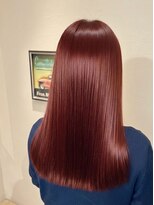 ヘアメイク フレンシア(hair make flencia) 艶やかなボルドーカラーのストレートロング【230スタイル】