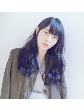アピッシュ シーナ 海老名店(apish ciena) ＊波巻きラフロング☆黒髪ワイドバングブルージュ♪