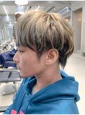 ローライト、ツートーンカラー、マッシュウルフ、メンズカット