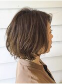 大人な春パーマ&オリーブベージュカラー