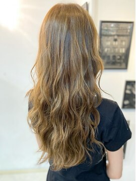 ヴァンクラウド 奈良店(VENT-CLOUD) 大人可愛いハイライトラフべージュ毛先パーマ６ｄエクステ