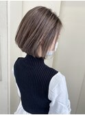 ハイライト&ココアグレージュ大人かわいいボブ♪