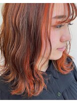エンレイ(enRei)&nbsp;フェイスフレーミングインナーカラー暖色系オレンジミディアム