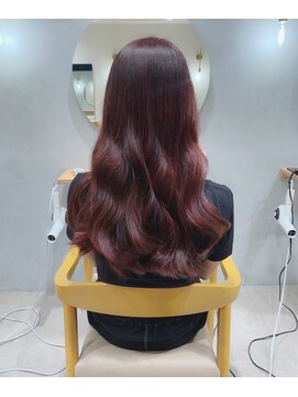 チェレ オレ 新金岡店(Chere ore) 【韓国風くびれヘアー×艶髪ロング】ワインレッドカラー
