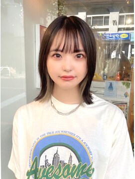 ミモザワークス(Mimosa Works) インナーホワイトミルクティの愛されボブ