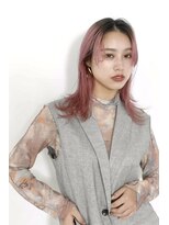 アンドバイモードケイズ (and by MODE K's)&nbsp;ピンクアッシュ_ミディアムヘアベビーバングボブウルフ