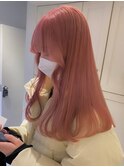 3447ベールピンクタイトストレートボルドーピンクベージュ