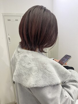 アッシュ 下北沢店(Ash) ラベンダーブラウンの外ハネレイヤーボブ