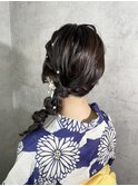 編み下ろしヘア