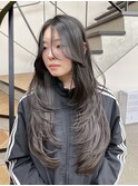 レイヤーカット オリーブベージュ カラー 韓国 髪質改善 仙台