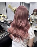 プルエクステでピンクベージュ