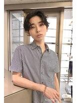 メンズレコ 渋谷(MEN'S LECO)&nbsp;サーフカールスパイキーショートブルーブラックフェザーパーマ