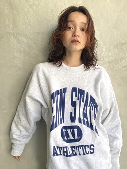 コカブ 本山(KOCHAB)の写真/ダメージを最小限に抑えた、創りこみ過ぎないニュアンスパーマでオシャレ度UP♪朝の時短と柔らかな印象へ◎