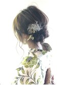 浴衣ゆるふわアップヘアー