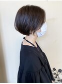 丸みのあるショートボブ×パーマ