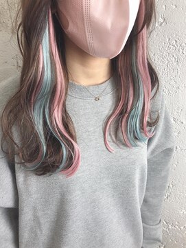 プライズ アイリス 池袋東口店(prize Iris) エクステ/ペールブルー/ペールピンク/派手髪