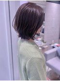 韓国くびれ外ハネミディアム前髪カット髪質改善トリートメント