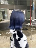 黒髪/グレーベージュ/レイヤーロング/前髪パーマ