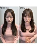 10代20代30代小顔似合わせカットメルティカラーフェミニンロング