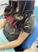 ノーダメージ★高級人毛編み込みエクステのメッシュ入りロング
