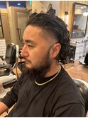 【BarBerBROS】セクシーパーマ　ミディアム　フェード　髭