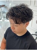 メンズ刈り上げ ビジネス 毛流れパーマ