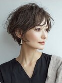 ミセスショート×白髪ぼかしカラー30代40代50代60代