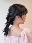 小顔に見せるヘアセット/タイトで大人可愛い/結婚式/髪質改善