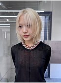 ボブウルフ/ウルフカット/ウルフボブ/ホワイトブロンド