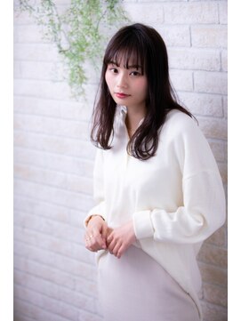 ヘアーアートシフォン 池袋西口店(Hair art chiffon) 伸ばしかけくせ毛風くびれセミディ無造作カールインナーカラー