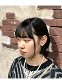 前下がりボブ×ピアスカラー