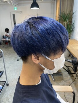 エルオム(EL.HOMME) 【YUKI】ブルーカラー×ナチュラルマッシュ