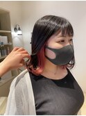 インナーカラー ピンクレッド
